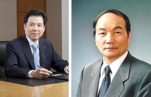 이인찬 신동아건설 대표(왼쪽)와 김희근 삼한종합건설 대표. <대한건설협회 제공>
